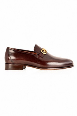 Corrente 7260 Leather Horse-Bit Loafer - Chocolate