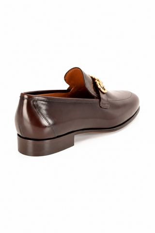 Corrente 7260 Leather Horse-Bit Loafer - Chocolate