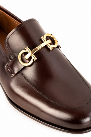 Corrente 7260 Leather Horse-Bit Loafer - Chocolate