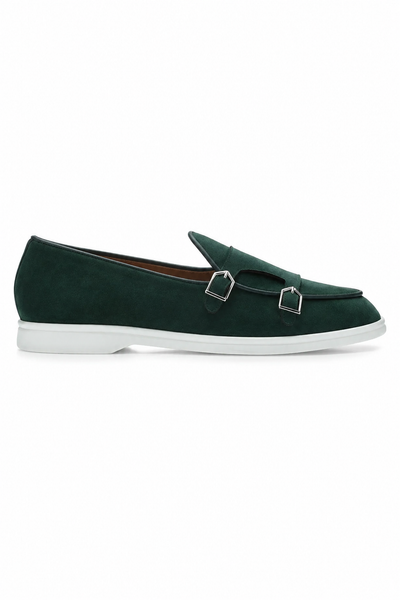 SUPERGLAMOUROUS Tangerine 7 Suede Double Monk-Strap Loafers
