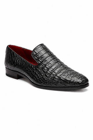 Marco Di Milano Trento Crocodile Loafer - Black-Dellamoda