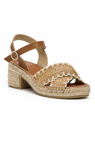 Andre Assous Calista Raffia & Leather Heel