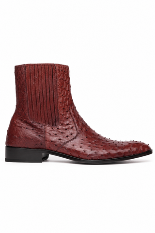 Marco Di Milano Giorgio Ostrich Chelsea Boot - Wine
