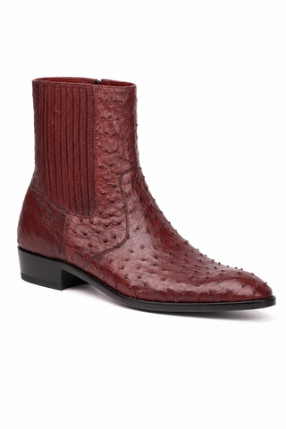 Marco Di Milano Giorgio Ostrich Chelsea Boot - Wine