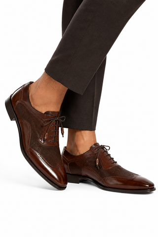 Mezlan 20528 Suede / Leather Wingtip Oxfords (MZ3556)