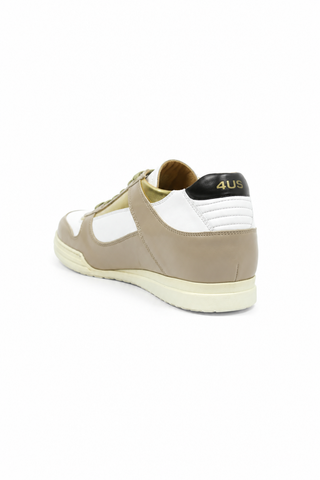 Cesare Paciotti Luxury Italian Men's Sand-White Oro Beige White Gold Sneakers (CPM5122)