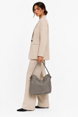 Dellamoda Piper Leather Hobo Bag