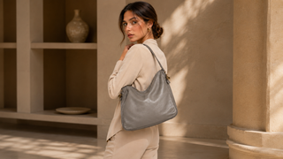 Dellamoda Piper Leather Hobo Bag