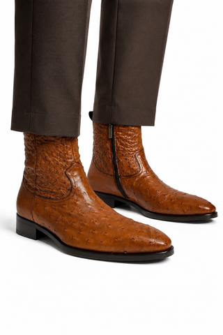 Mezlan SX4798-S Ostrich Straight-Heel Zipper Boots (MZ3436)