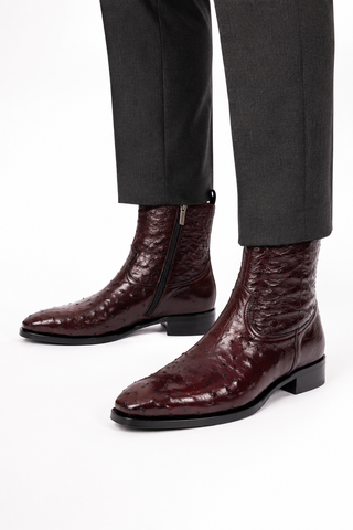 Mezlan SX4798-S Ostrich Straight-Heel Zipper Boots (MZ3436)