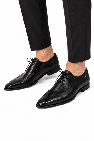 Cesare Paciotti Luxury Italian Men's Shine Black Oxfords (CPM5148)