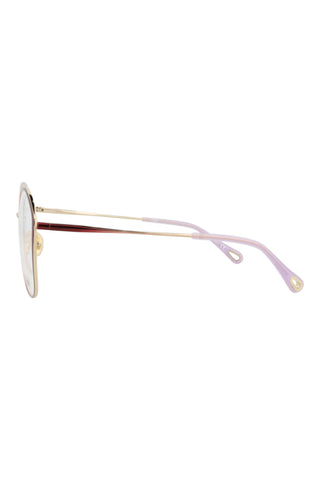 Chloé CH0017OA Gradient Transparent Burgundy/Light Gold Eyeglasses