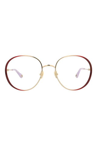 Chloé CH0018O Gradient Transparent Varnished Burgundy/Light Gold Eyeglasses
