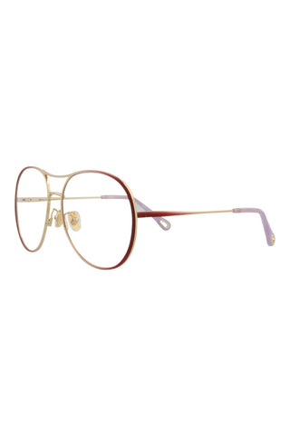 Chloé CH0019O Gradient Transparent Varnished Burgundy/Light Gold Eyeglasses