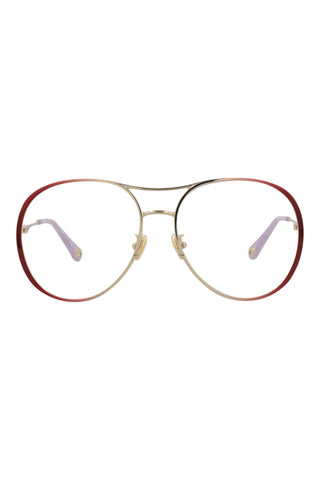Chloé CH0019O Gradient Transparent Varnished Burgundy/Light Gold Eyeglasses