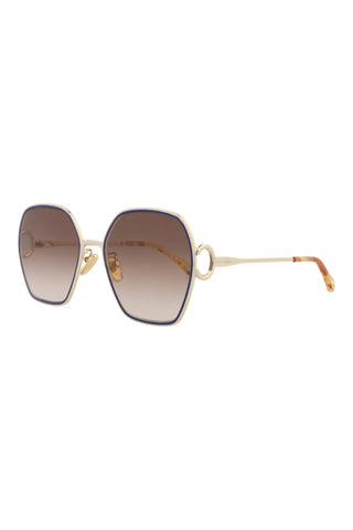 Chloé Ch0146 S Shiny Classic Gold Sunglasses-Dellamoda