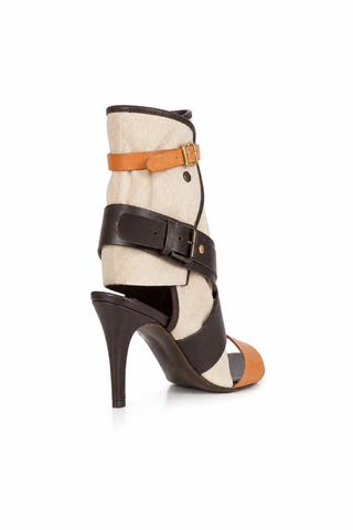 Chloe Women's DesignerShoes Multi-Color Canvas / Calf-Skin Leather Sandals (CHL03)