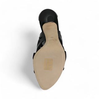 Christian Dior Blue Angel Black Suede / Patent Leather Sandals (CDW61)-AmbrogioShoes