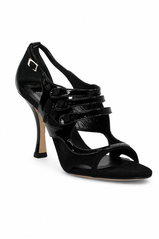 Christian Dior Blue Angel Black Suede / Patent Sandals (CDW61)