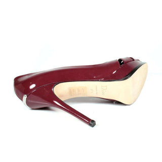 Christian Dior Burgundy Patent Leather High-Heel Pump Sandal (CDW76)-AmbrogioShoes