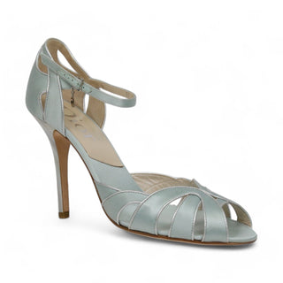 Christian Dior Deco Blue Satin / Leather Sandals (CDW42)-AmbrogioShoes