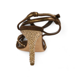 Christian Dior Downtown Suede / Calf-Skin Leather Crystalized Sandals (CDWCRY39)-AmbrogioShoes