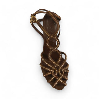 Christian Dior Downtown Suede / Calf-Skin Leather Crystalized Sandals (CDWCRY39)-AmbrogioShoes