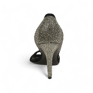 Christian Dior Hand Strass Crystal Downtown Peep-Toe Black Designer Shoes (CDWCRY47)-AmbrogioShoes