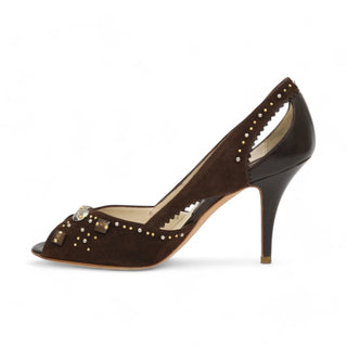 Christian Dior Suede / Calf-Skin Leather PeepToe Sandals (CDW37)-AmbrogioShoes