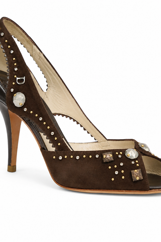 Christian Dior Suede / Leather PeepToe Sandals (CDW37)
