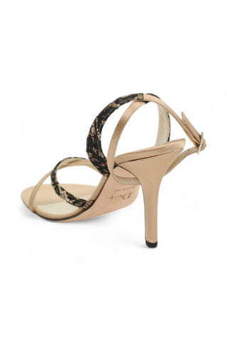 Christian Dior Women's Designer Shoes Beige Satin & Leather Dent Sandals (CDW45)-AmbrogioShoes