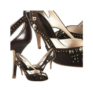 Christian Dior shoes for women Deco Dior PeepToe, Marron (CDW37)-AmbrogioShoes