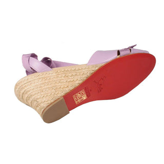 Christian Louboutin Women's Designer Shoes Purple Organic Tweed / Nappa Espadrille Flatform Wedge Sandals (MB1502)-AmbrogioShoes