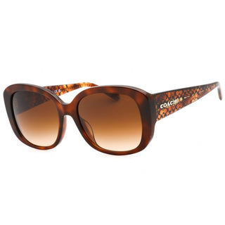 Coach 0HC8363U Sunglasses Caramel Tortoise/Brown Gradient Unisex-AmbrogioShoes
