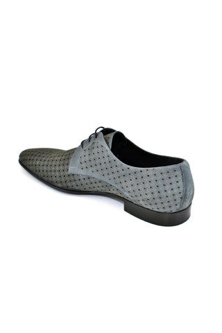 Corrente 2414 Perforated Suede Derby - Gray-AmbrogioShoes