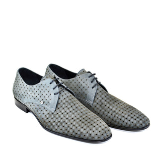 Corrente 2414 Perforated Suede Derby - Gray-AmbrogioShoes