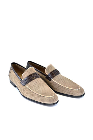 Corrente 3417HS Suede Loafers - Taupe