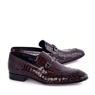 Corrente 3470BC Crocodile Embossed Calf-Skin Leather Loafer-AmbrogioShoes