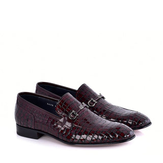 Corrente 3470BC Crocodile Embossed Calf-Skin Leather Loafer-AmbrogioShoes