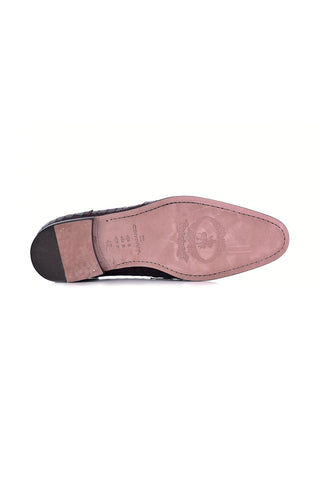 Corrente 3470BC Embossed Leather Horse-Bit Loafer - Burgundy