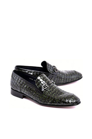 Corrente 3470BC Men’s Shoes Crocodile Print Calf-Skin Leather Horse-bit Loafer (CRT1527)-AmbrogioShoes
