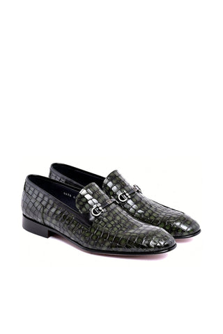 Corrente 3470BC Men’s Shoes Crocodile Print Calf-Skin Leather Horse-bit Loafer (CRT1527)-AmbrogioShoes