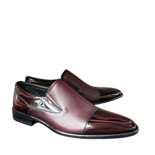 Corrente 3519 Leather Cap-Toe Loafers - Burgundy-AmbrogioShoes