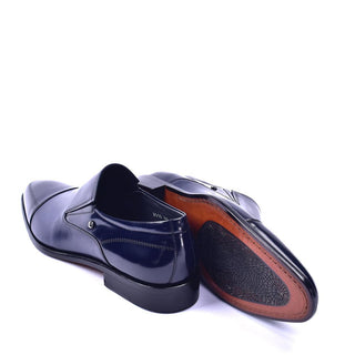 Corrente 3519 Navy Calf-Skin Cap toe Leather Loafers (CRT1307)-AmbrogioShoes