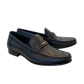 Corrente 3898Ost Men's Shoes Exotic Ostrich & Deer Skin Moccasin Loafers (CRT1471)-AmbrogioShoes