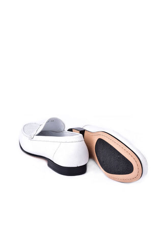 Corrente 3898Ost Ostrich & Leather Loafer - White