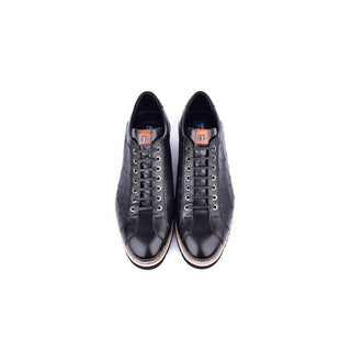 Corrente 4005 Men's Shoes Exotic Ostrich Skin & Calf-Skin Leather Sneakers (CRT1507)-AmbrogioShoes