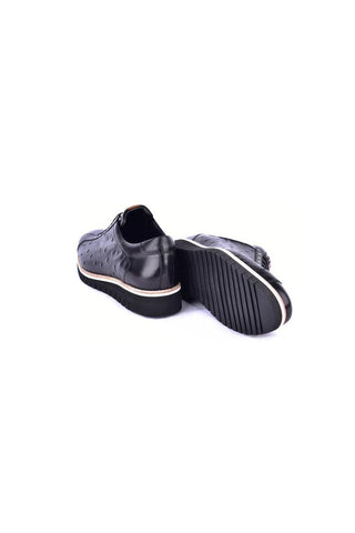 Corrente 4005 Ostrich Skin Sneaker - Black