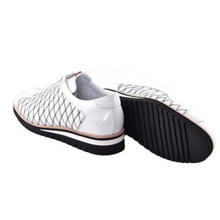 Corrente 4005 Quilted Leather Sneaker - White-AmbrogioShoes