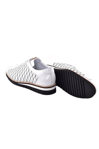 Corrente 4005 Quilted Leather Sneaker - White